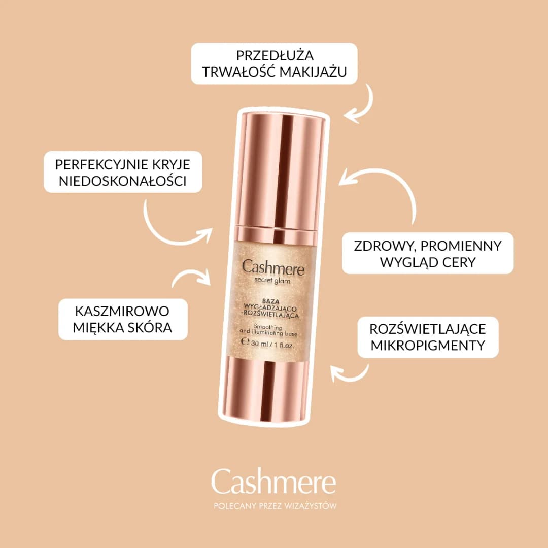 Cashmere baza wygładzająco rozświetlająca: sekret idealnego makijażu bez niedoskonałości